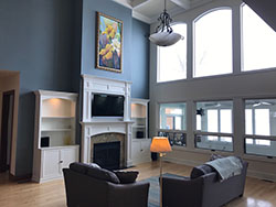 interior painting fireplace